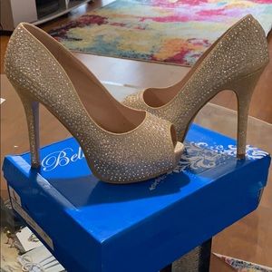 Champagne, rhinestone heels!!